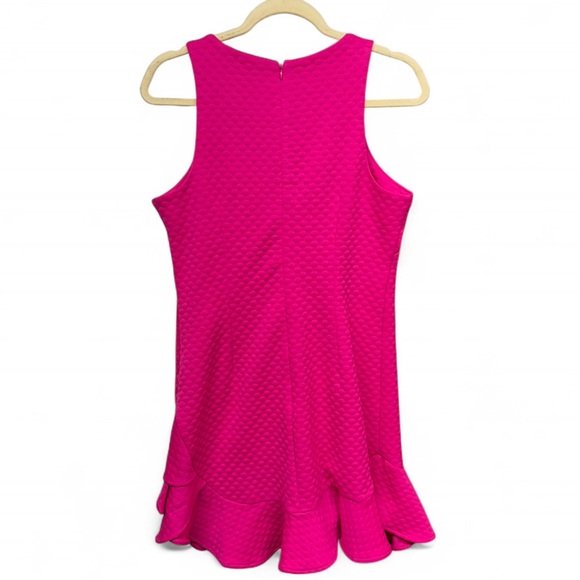 **SOLD** Eliza J Hot Pink Textured Ruffle Hem Mini Dress - Picture 7 of 8
